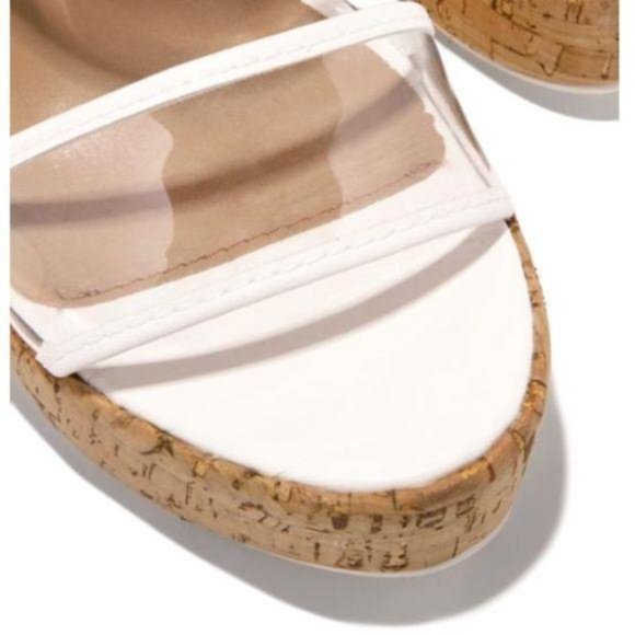 Cork Wedges in White/Clear - Picture 4 of 5